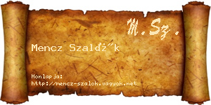 Mencz Szalók névjegykártya